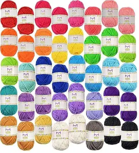 Wolle Mira Handcrafts Standard Garnknäuel Packung mit 40 Acrylgarnsträngen
