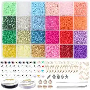 Glasperlen EuTengHao 13200 Stück Rocailles in 24 Farben für Schmuck