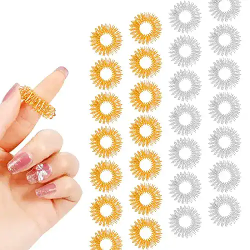 Akupressur-Ring für Finger – 40 Stück Massageringe in Gold und Silber