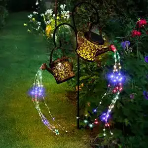 Gießkanne mit Lichterkette Kernowo im 2er Set – Solar Gartendeko