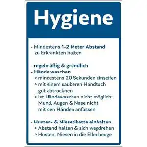 Hygieneregeln Schild 300×200 mm für COVID-19 Hinweise