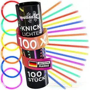 Knicklichter Molinorc 100er Set für Kinder – Leuchtstäbe für Partys