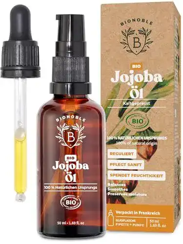 Jojobaöl von Bionoble, 50ml, Bio, 100% rein und kaltgepresst