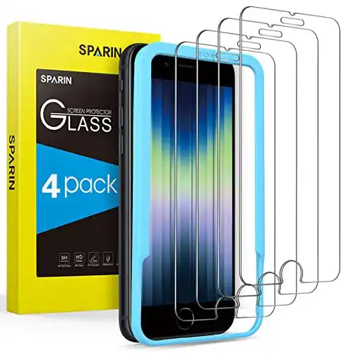 iPhone SE Panzerglas SPARIN 4 Stück Schutzfolie für iPhone SE 2022/2020