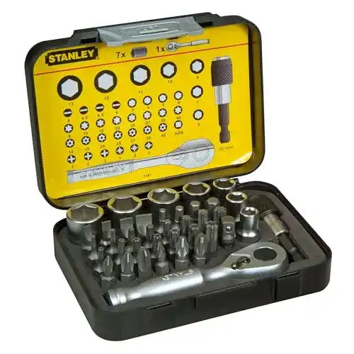 Mini-Ratschen-Set Stanley 1/4″ Bit-Satz 1-13-906, 39-teilig im Koffer