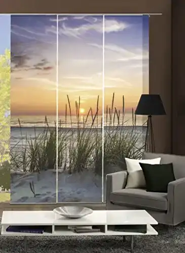 Fotogardinen Home Fashion Digitaldruck Schiebevorhang Set aus Stoff