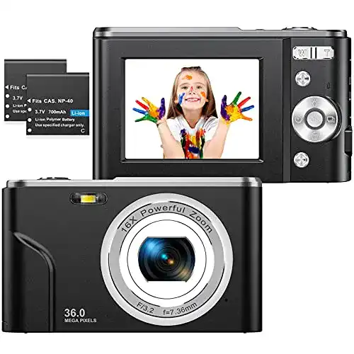Digitalkamera Zornik 1080P, Kompaktkamera mit 2,4 Zoll LCD