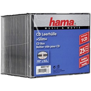 CD-Hüllen Hama Slim Box Schwarz/Transparent im 25er Pack