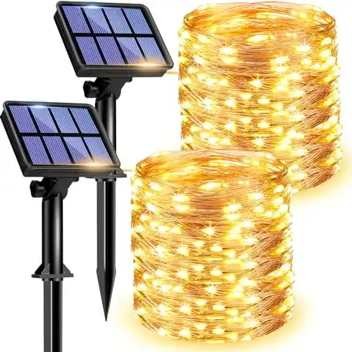 Solar Lichterkette litogo 2 Stück für Außen, 12 Meter LED Beleuchtung