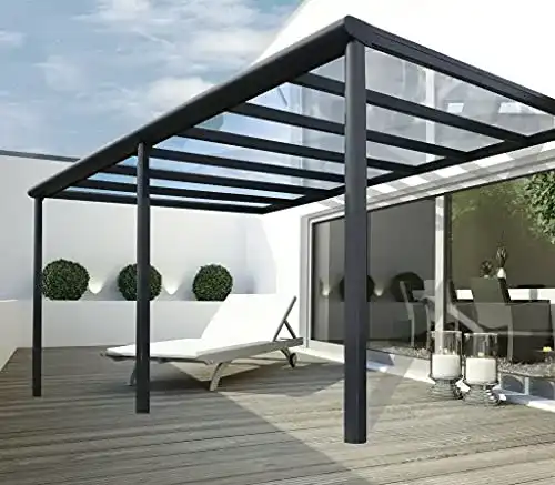 Terrassenüberdachung Polycarbonat Arilco Vitro 5×3,5m in Anthrazit