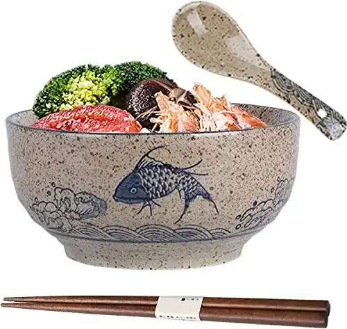 Tuyines Ramen Schüssel – Japanische Keramikschüssel für Suppen und Nudeln