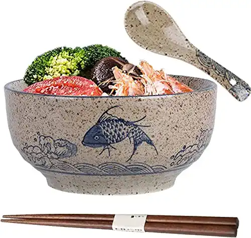Tuyines Ramen Schüssel – Japanische Keramikschüssel für Suppen und Nudeln