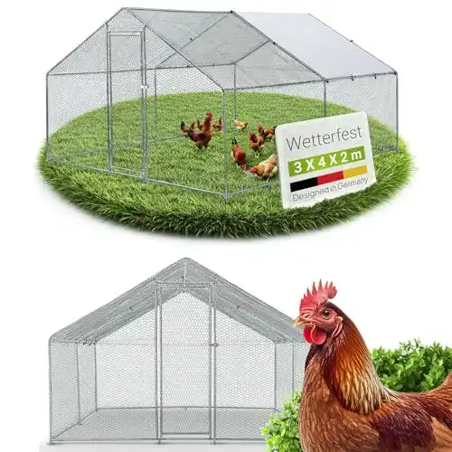 Freilaufgehege Juskys 3x4x2m für Hühner und Kleintiere