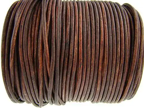 Lederbänder Esnado Lederschnur Rund 3 mm in Antik Braun, 2 m