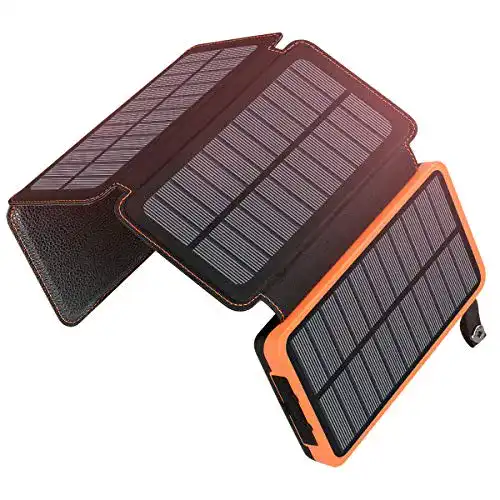 ADDTOP Solar-Powerbank 25000mAh tragbar mit Solarladefunktion