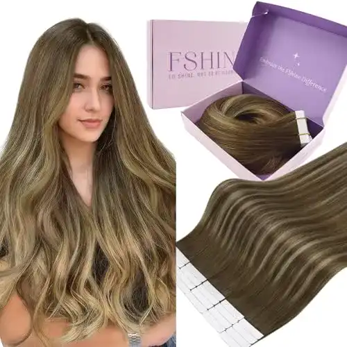 Tape Extensions Fshine Echthaar Braun 35 cm