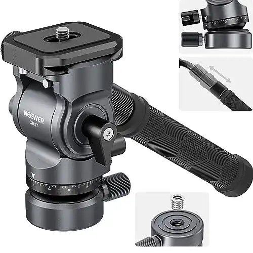 Neewer Fluidkopf für Videostativ mit +/-10° Nivellierbasis und Arca Typ Platte