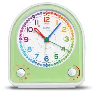 Kinderwecker ohne Ticken Eachui mit Schlummerfunktion und Nachtlicht