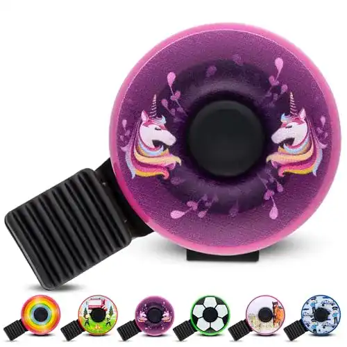 Fahrradklingel für Kinder mit Einhorn-Motiv in Rosa