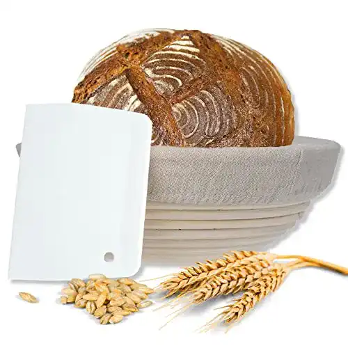 Gärkörbchen riijk mit Teigschaber Gärkorb aus Peddigrohr