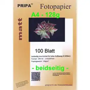 Fotopapier matt Pripa 100 Blatt InkJet Fotopapier beidseitig