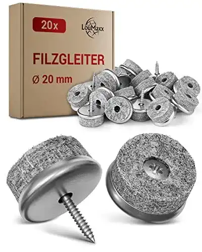 Filzgleiter zum Schrauben für Stühle von Loumaxx, Ø 20mm