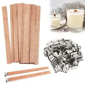 Holzdochte für Kerzenherstellung – 25 Stück mit Eisenständern