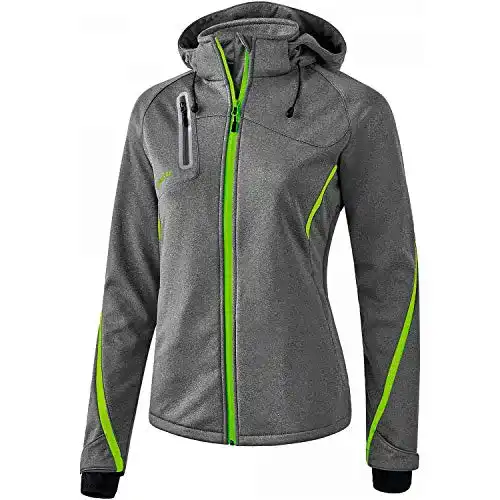 Langlaufjacke Damen Erima Softshelljacke Function grau melange/green gecko