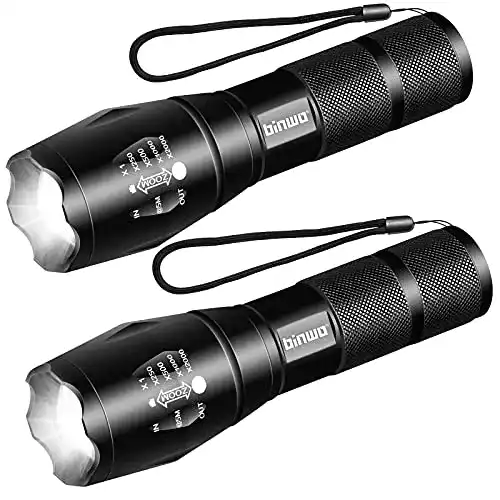 BINWO LED Taschenlampe mit 5 Lichtmodi im 2er Set