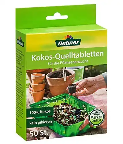Quelltabletten Dehner Kokos – Kokoserde Quelltabs für Aussaaterde