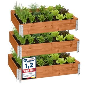 Palettenrahmen Garronda naturbelassene Hochbeete 120x80x20 cm für Garten