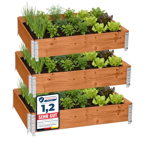 Palettenrahmen Garronda naturbelassene Hochbeete 120x80x20 cm für Garten