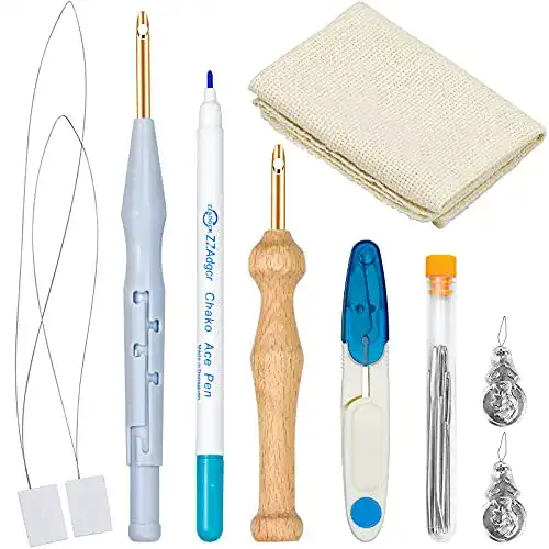 Punch Needle HongBoom Stickerei Werkzeugset mit 19 Teilen