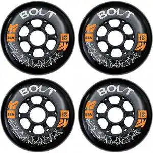 Inliner Rollen K2 Skates Bolt 90 mm 85A 4-Rad Set, Schwarz