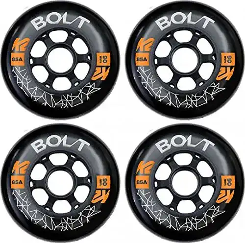 Inliner Rollen K2 Skates Bolt 90 mm 85A 4-Rad Set, Schwarz