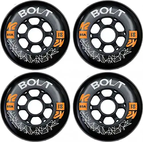 Inliner Rollen K2 Skates Bolt 90 mm 85A 4-Rad Set, Schwarz