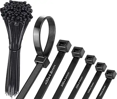 Kabelbinder HAYATEC 500er Set schwarz UV Beständig lang groß