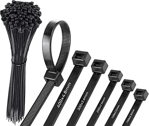 Kabelbinder HAYATEC 500er Set schwarz UV Beständig lang groß