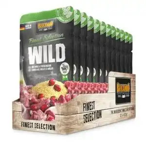 Belcando Nassfutter Frischebeutel 12x125g Wild mit Hirse und Preiselbeeren