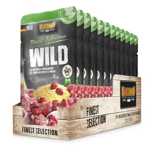 Belcando Nassfutter Frischebeutel 12x125g Wild mit Hirse und Preiselbeeren