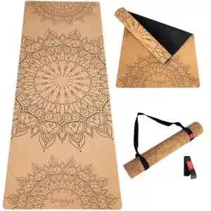 Yogamatte Kork Divasya Premium aus Naturkautschuk und Kork
