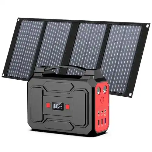 Powerstation mit Solarpanel 99Wh/27000mAh tragbare Stromversorgung