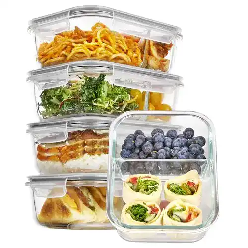Meal-Prep-Box Vtopmart 975ml – 5er Set Glasbehälter für Mahlzeiten
