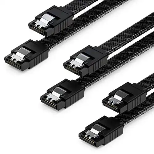 SATA-Kabel deleyCON 3x 50cm SATA 3 Nylon Kabel Set