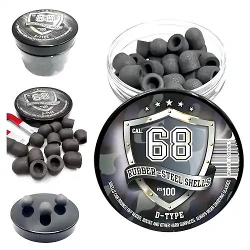 Gummigeschosse Rubber-Steel Balls 100 D-Type Hartmix für 68 Kaliber