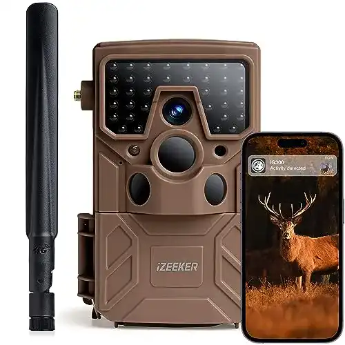 Wildkamera mit SIM-Karte iZEEKER 4G LTE 2K 14MP