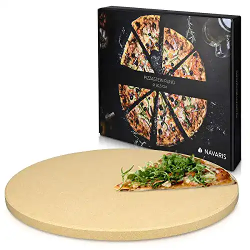 Pizzastein Navaris Cordierit XL für Backofen und Grill mit 30,5 cm Durchmesser
