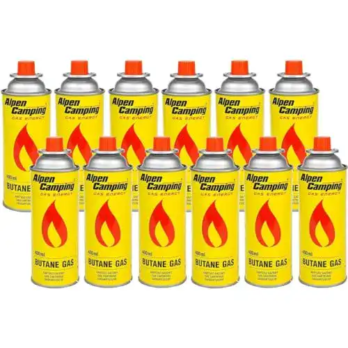 Gaskartuschen Set Alpen Camping Butan 12x400ml für Gaskocher