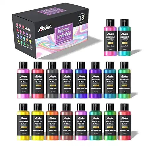 Modellbaufarben ABEIER schillernde Acrylfarbe Set mit 18 Metallic-Farben
