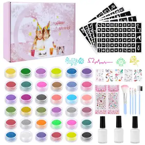 Glitzer Tattoo Set von Aybuy für kreative Anwendungen